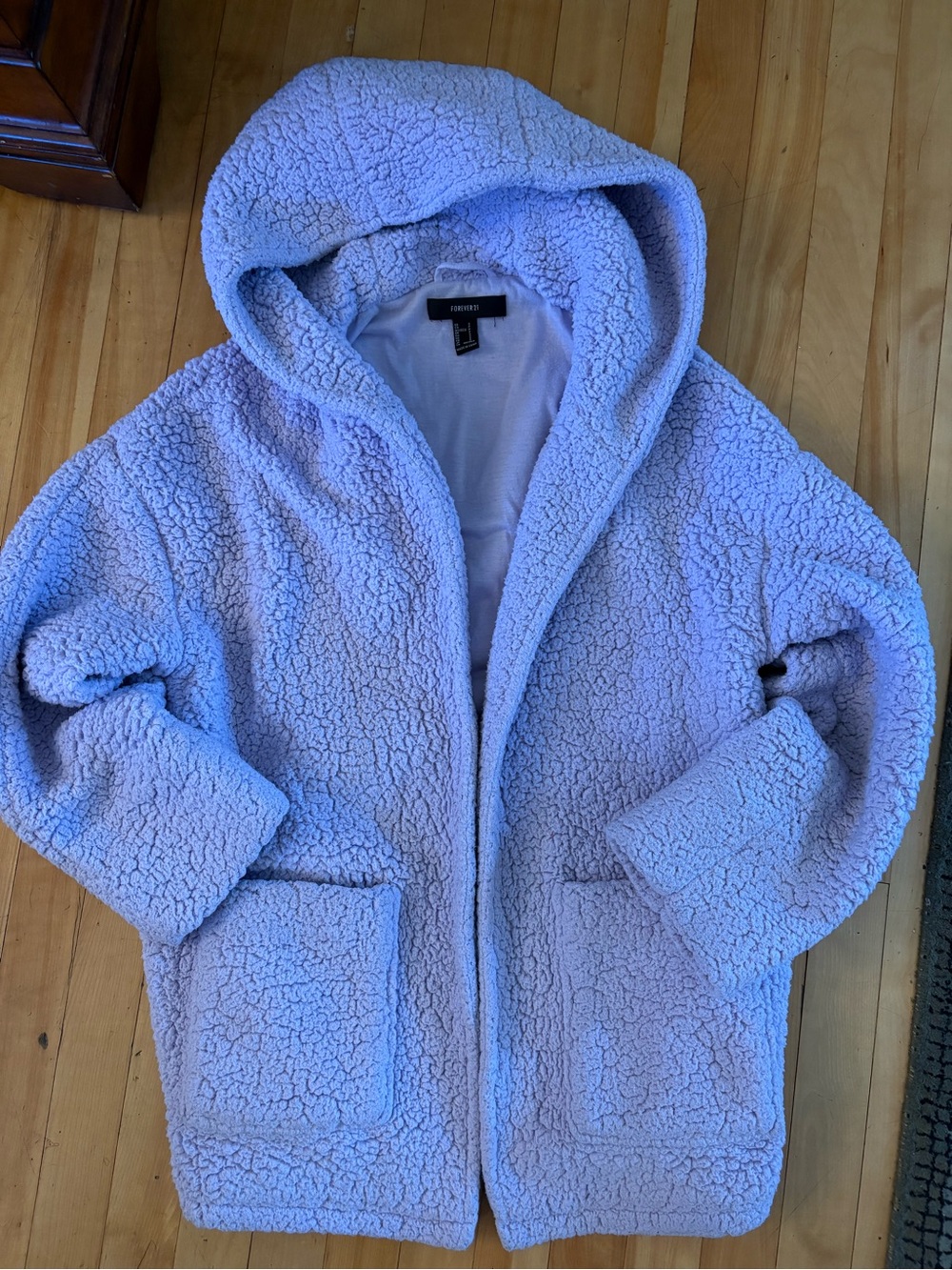 Lavender Sherpa Hooded Coat